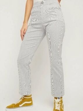 Free People Florence Crop Blue & White Stripe Summer Weight Ankle Pants Medium